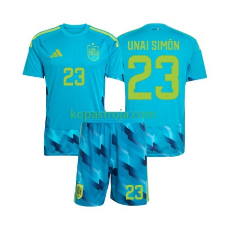 Billiga Fotbollströjor Spanien Unai Simon 23 Målvakt Barn Hemma tröja WM 2026 Kortärmad